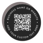 QR Code | Scan Me Black Modern Round Bumper 