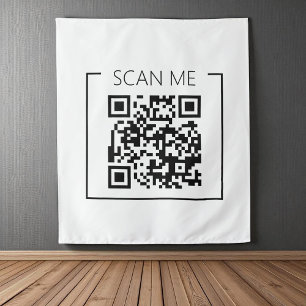 QR Code Scan Me Business Minimalist Tapestry