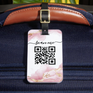 QR code Scan me Luggage Tag