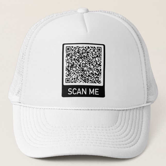QR Code Scan Me Personalised Your Trucker Hat (Front)