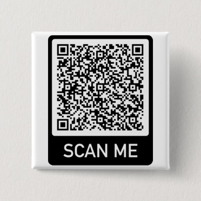 QR Code - Scan Me Professional Personalised Button (Front)