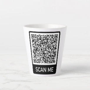 QR Code - Scan Me Professional Personalized Modern Latte Mug
