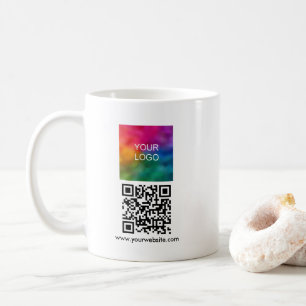 QR Code Scan Me Upload Logo Modern Simple Template Coffee Mug
