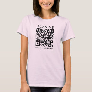 QR Code Scan Me Womens Double Sided Pale Pink T-Shirt