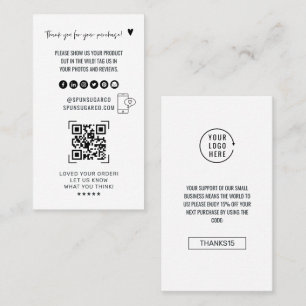 QR Code Scan Review Us Product Thank You Business Card