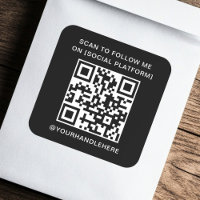 QR code scan to follow me on social media black