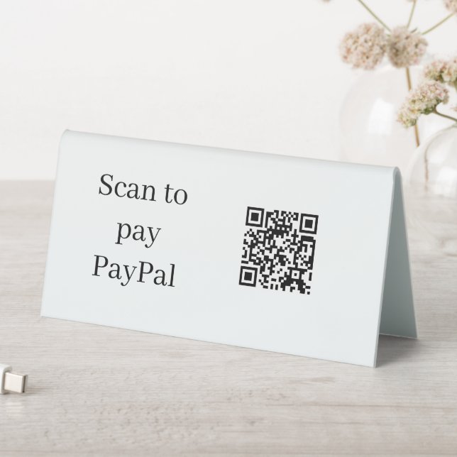 QR code Scan to Pay PayPal Table Top Sign (In SItu (Table))