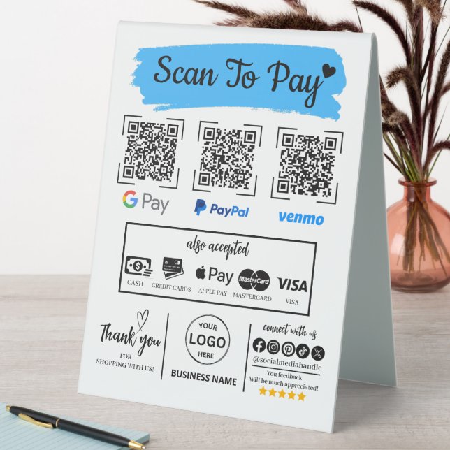 QR Code Scan to Pay Venmo Paypal Google Pay  (In SItu (Table))