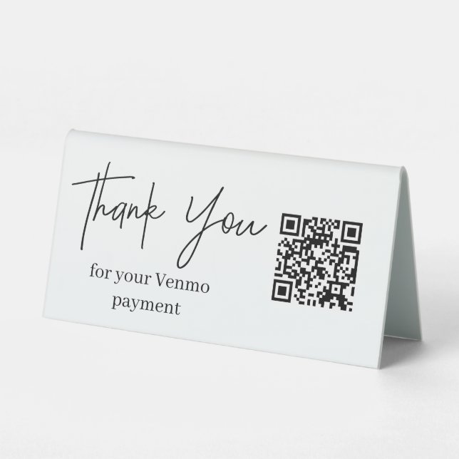 QR code Scan to Pay Venmo Table Top Sign (Back)
