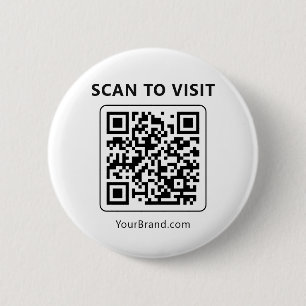 QR Code Scan to Visit Minimal Website Marketing 6 Cm Round Badge
