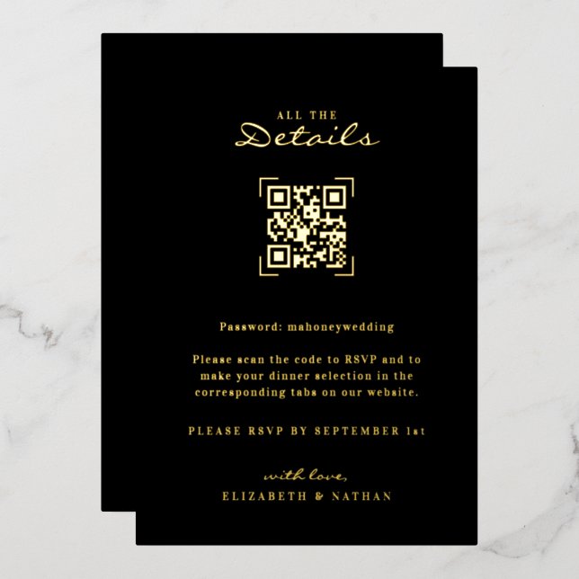 QR Code Scan | Wedding Details Enclosure (Front/Back)
