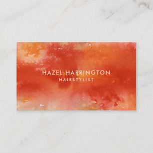 QR Code Scannable Colourful Oranges Watercolor Art Business Card