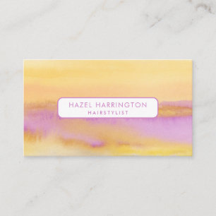 QR Code Scannable Colourful Yellow Pink Watercolor Business Card