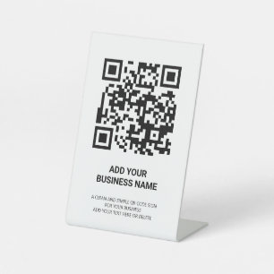 QR Code Scannable Contactless Business Pedestal Sign