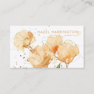 QR Code Scannable Cute Colourful Watercolor Floral Business Card