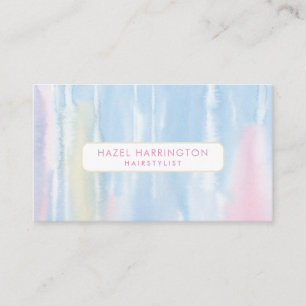 QR Code Scannable Soft Pastels Watercolor Salon Business Card