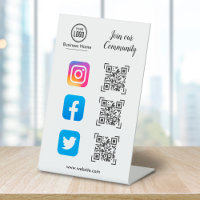 QR Code Scanner To Connect On Social Media White