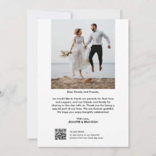 QR code Script Modern Wedding Photo Thank you