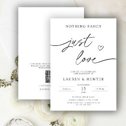 QR Code Script Nothing Fancy Just Love Wedding Invitation