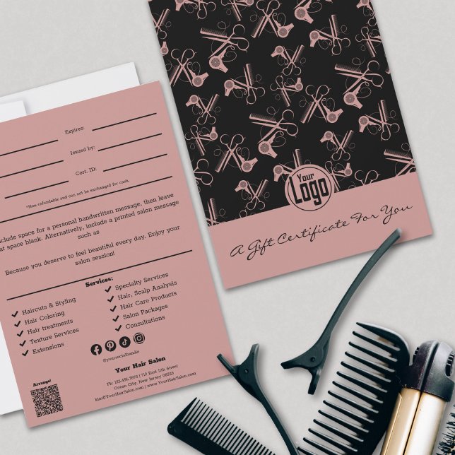 QR Code Service Note Pink Stylist Gift Certificate (QR Code Service Note Pink Stylist Gift Certificate)