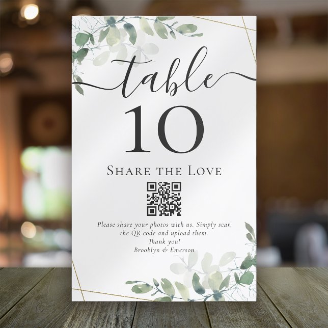 QR Code Share the Love Eucalyptus Table Number (Creator Uploaded)