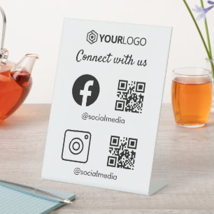 QR Code Sign Instagram Facebook Business Social M