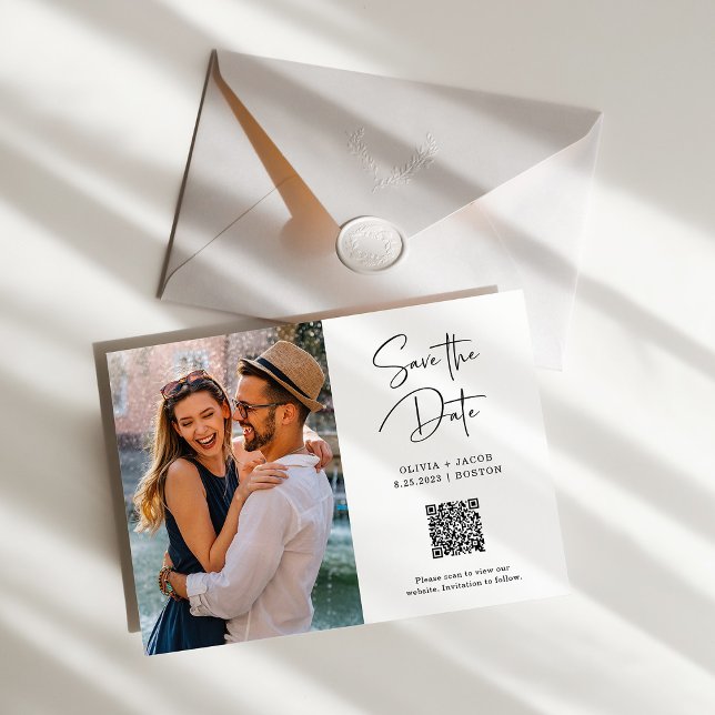 QR Code | Simple and Modern Photo Save the Date (Creator Uploaded)