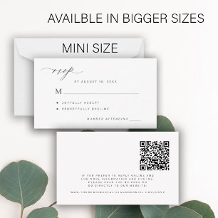 QR code simple black and white wedding RSVP Card