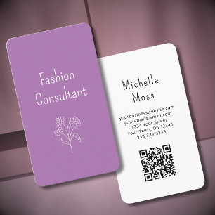 QR code Simple Flower Fashion Consultant Business Card