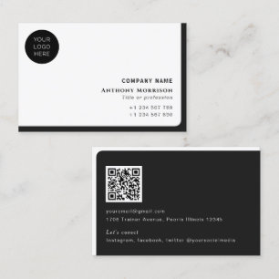 QR code simple logo networking scannable company Business Card