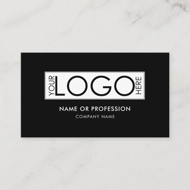 QR Code Simple Minimal Black Modern Business Logo Business Card (Front)