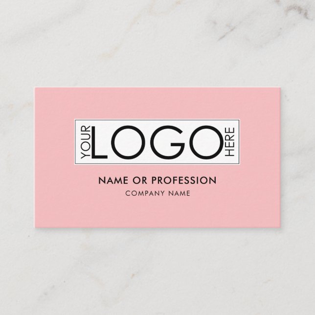 QR Code Simple Minimal Pink Modern Business Logo Card (Front)