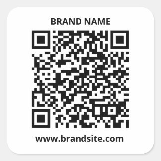 QR-Code Simple Minimalist Business Logo Square Sticker