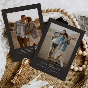 QR Code Simple Modern Minimalist Two Photo Save The Date