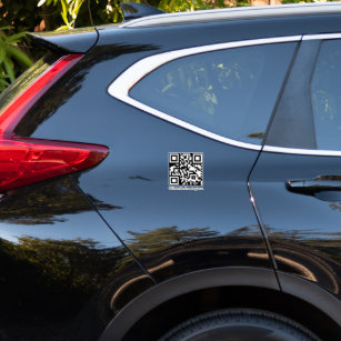 QR Code Simple Name Business Car Decal
