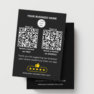 QR code small business review GOOGLE and YELP  Card