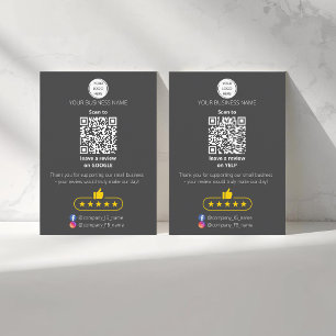QR code small business review GOOGLE and YELP  Card