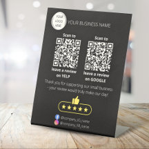 QR code small business review GOOGLE and YELP 