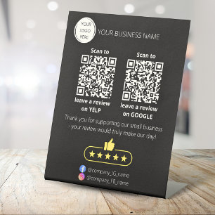 QR code small business review GOOGLE and YELP  Pedestal Sign