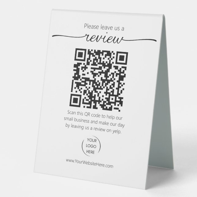 QR code small business review request YELP  (Front)
