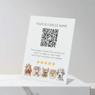 QR code small business review YELP  Pedestal Sign