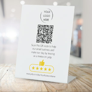 QR code small business review YELP  Pedestal Sign