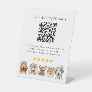 QR code small business review YELP  Pedestal Sign