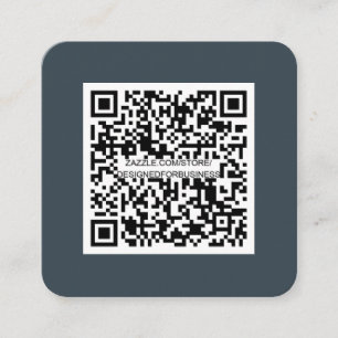 QR code-Social Media-Modern-Simple-Professional Square Business Card