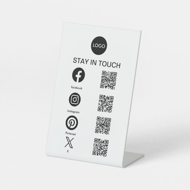  QR Code Social Media Pedestal Sign (Front)