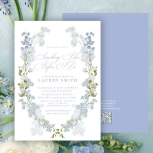 QR Code Something Blue Before I Do Bridal Shower Invitation