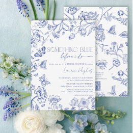 QR Code Something Blue Before I Do Bridal Shower Invitation
