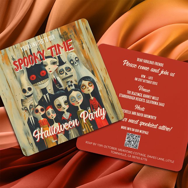 QR Code Spooky Time Halloween Invitation (Creator Uploaded)