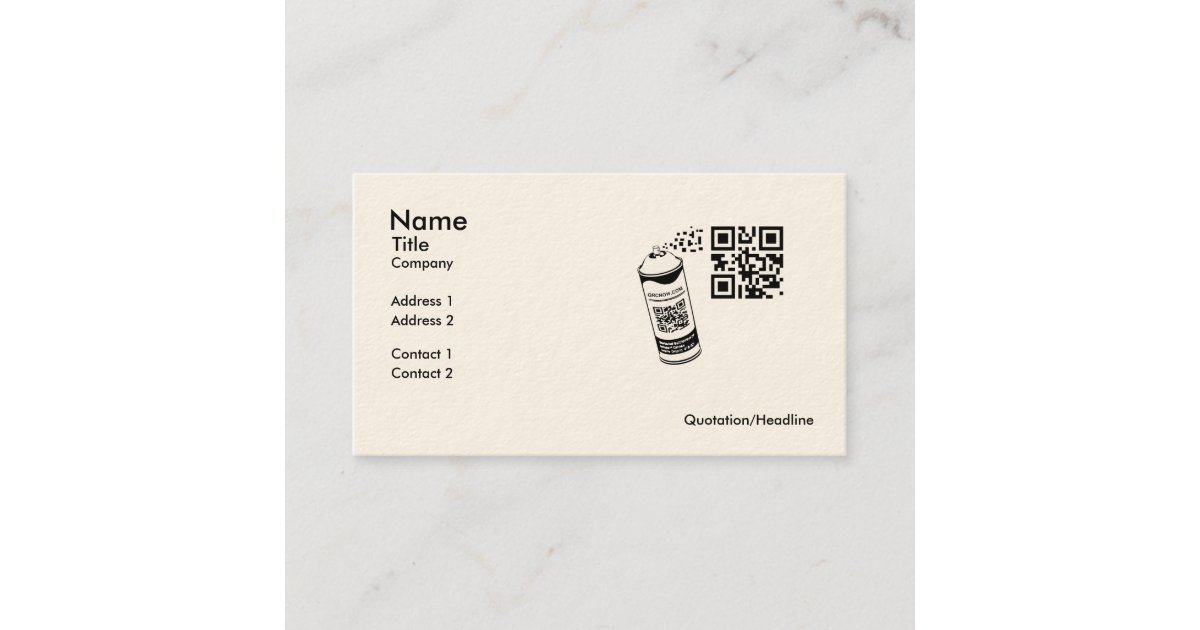QR Code Spray Paint Business Card Template Zazzle