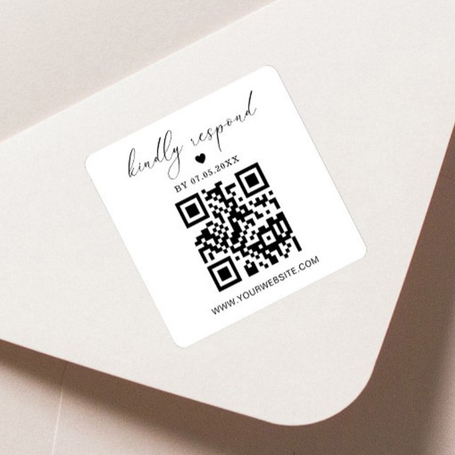 QR Code Square Return Label | RSVP Sticker (Creator Uploaded)